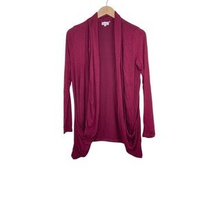 Stitch Fix Cardigan XS Red Slub Knit Pockets Pixley